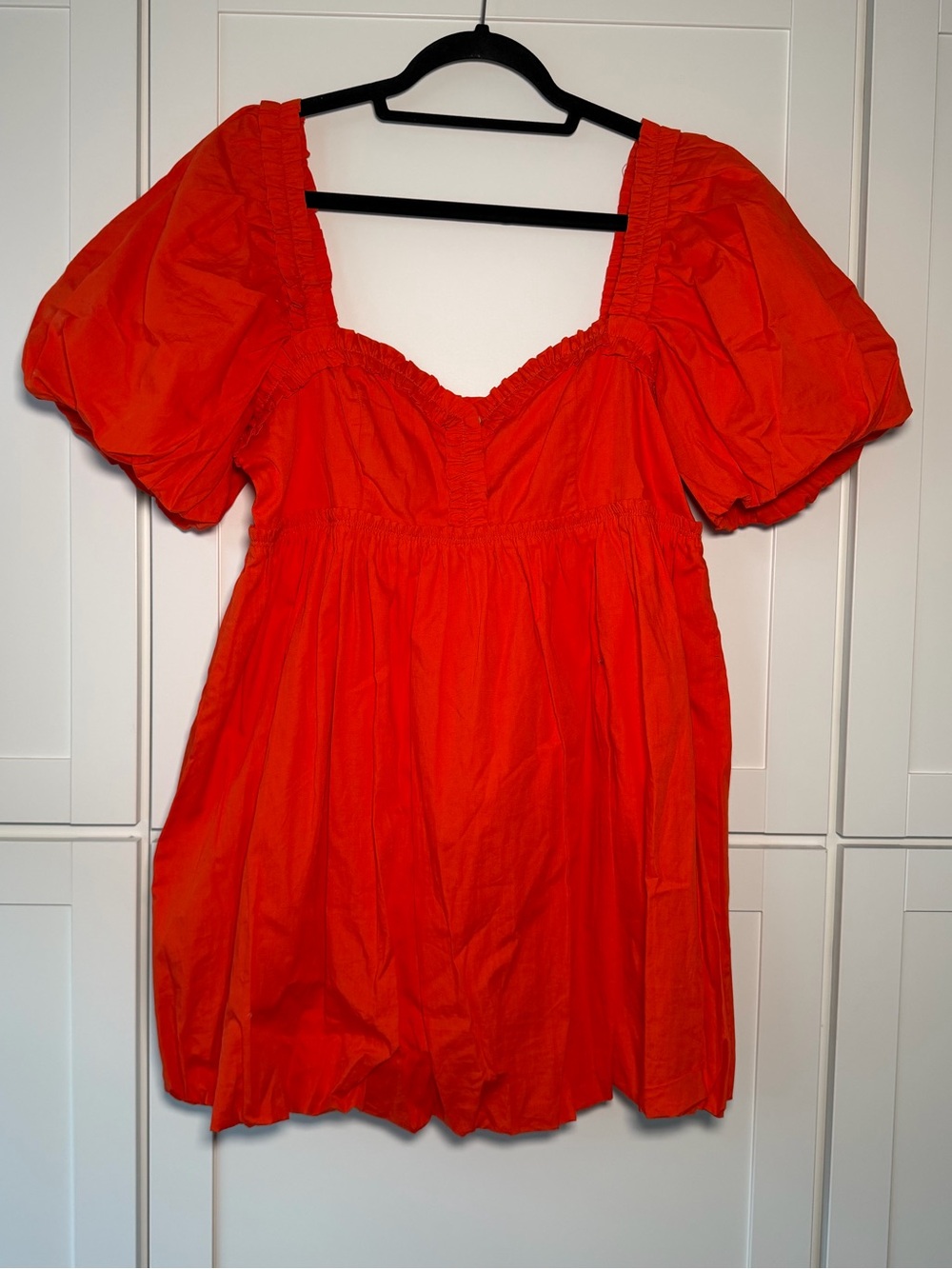 NWOT Free People Flowy Neon Mini Babydoll Bubble Dress Boho Chic Milkmaid Fairy